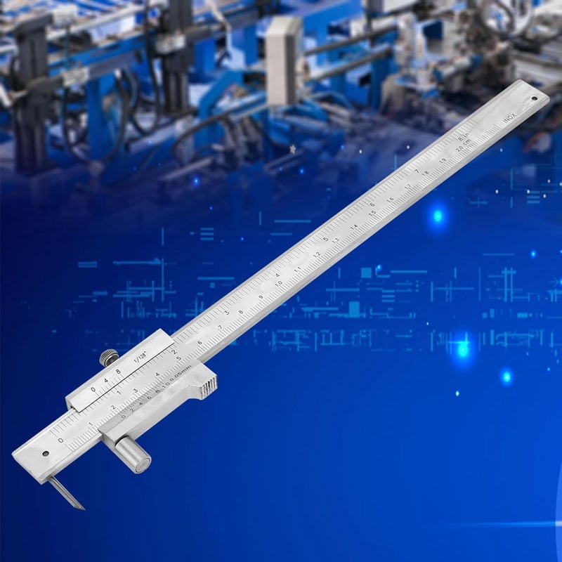 Kodrily 200mm Vernie Scribing Caliper, 8in Stainless Sheet Metal Scribe Tool, ±0.05mm Accuracy Parallel Cross Caliper Gauges, Metal Marking Tool with PU Leather Bag for Industry Marking - Image 3